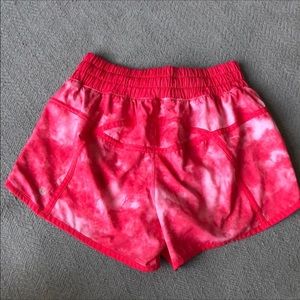 RARE lululemon pink tie dye tracker shorts